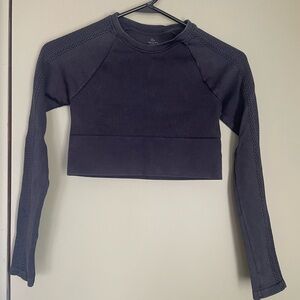 Offline By Aerie Blackish Gray Long Sleeve Crop Top Sz XS